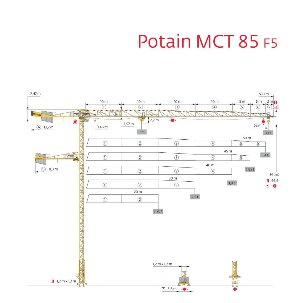 Cẩu tháp Potain MCT85